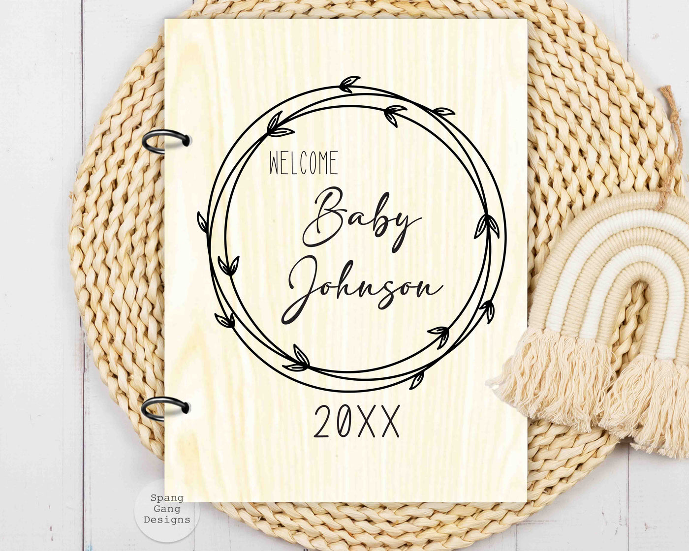 Wood Card Holder - Welcome Baby