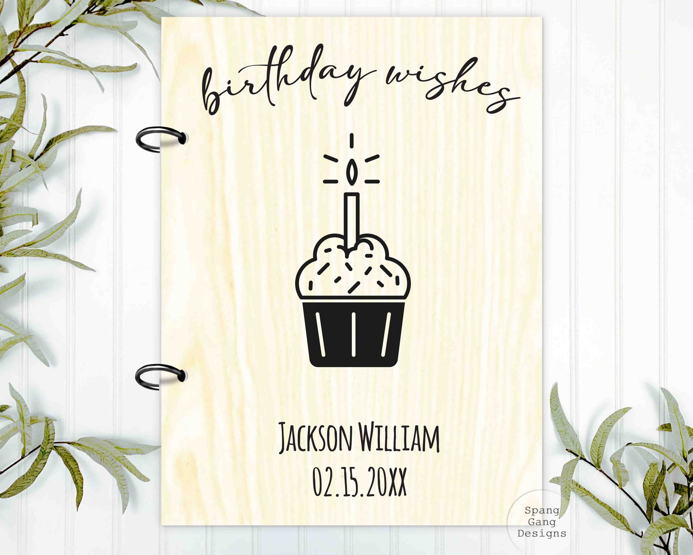 Wood Card Holder - Birthday Cupcake