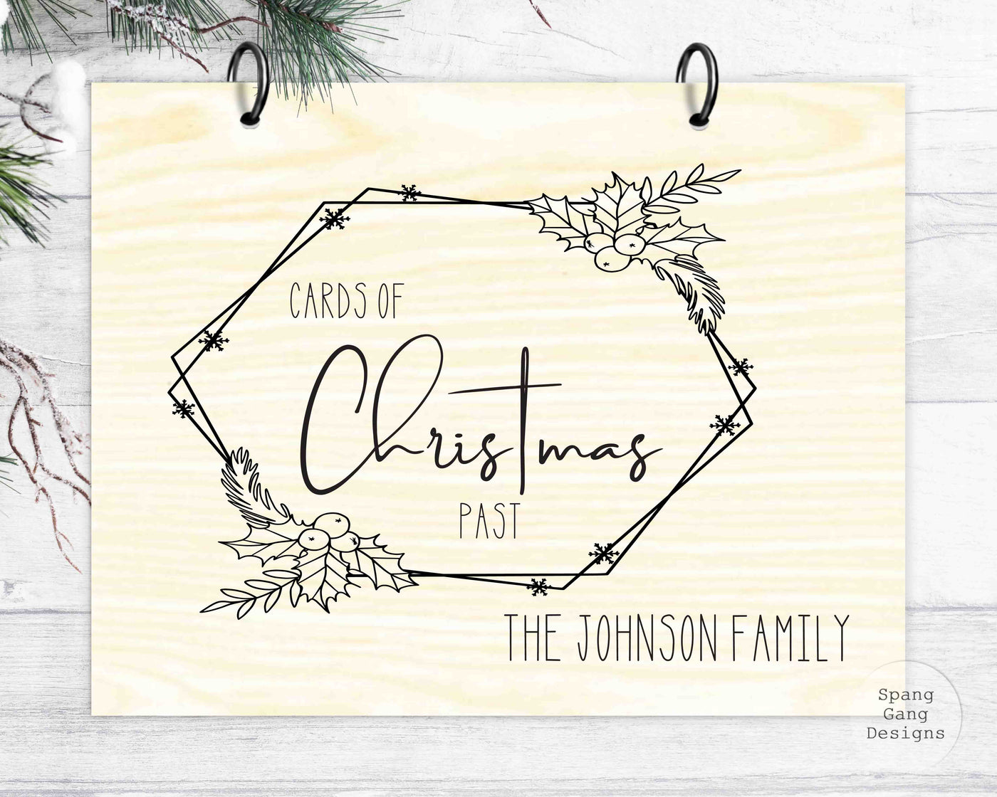 Wood Card Holder - Cards of Christmas Past